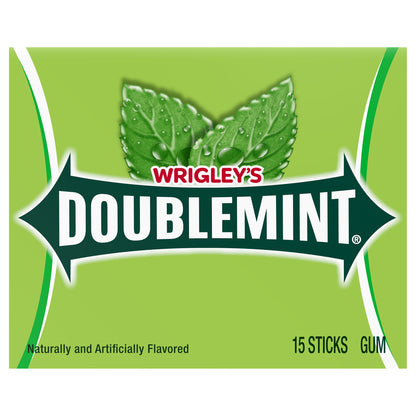 WRIGLEY'S DOUBLEMINT Mint Gum Chewing Gum, 15 Stick Pack